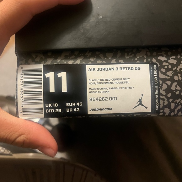 Jordan 3 “ black cement” - Picture 5 of 5